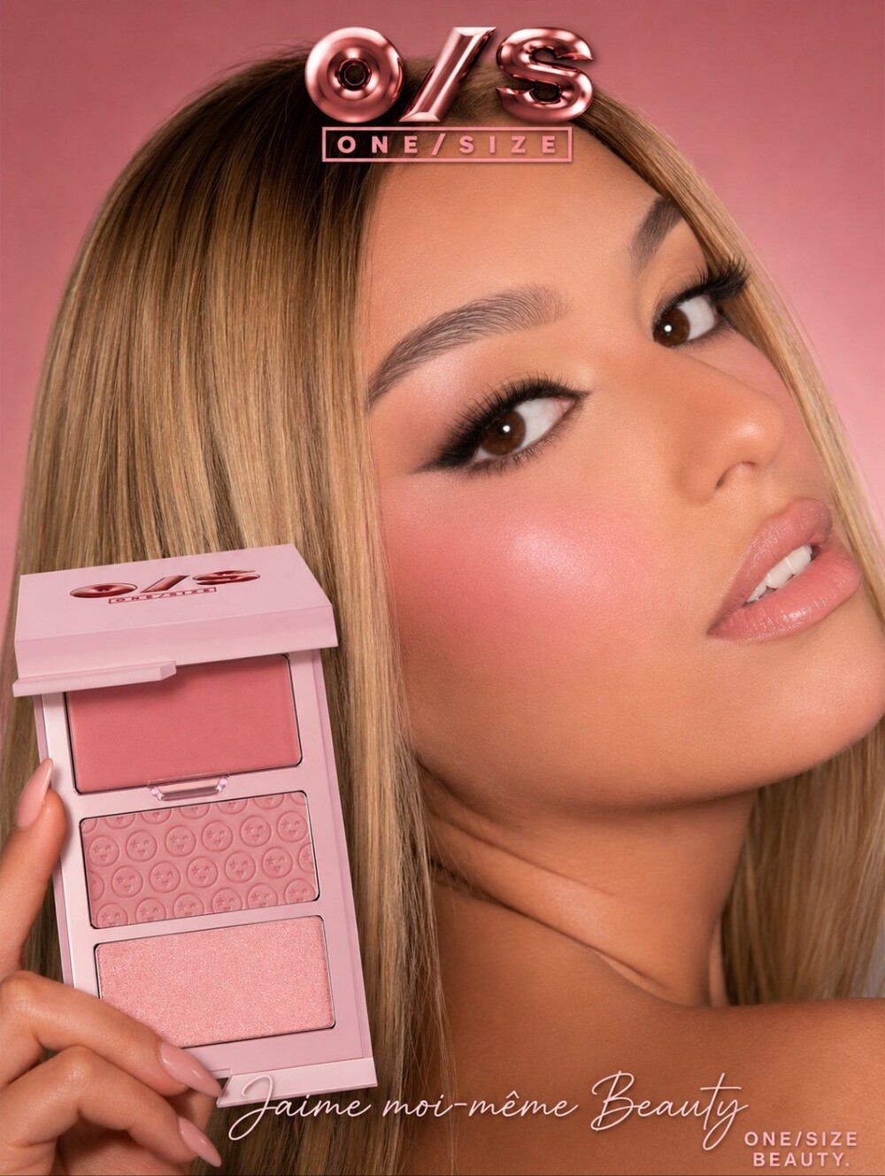 ONE SIZE Blush & Highlighter Trio- Phatass- Rosey Nude Petal Pink